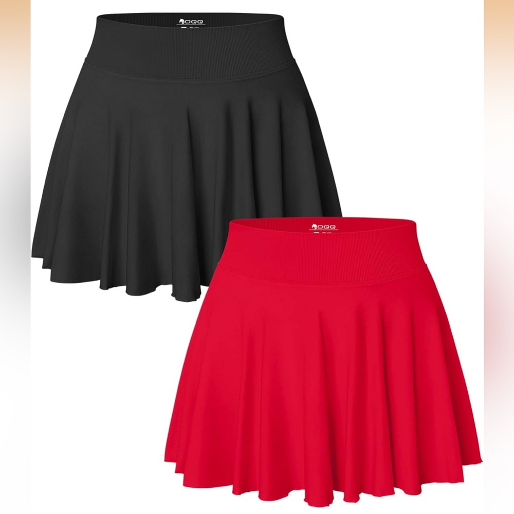Elegant Black and Red Women's Skirt Set